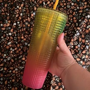 🍋🍓NEW💛Starbucks Summer 2022 Strawberry Lemonade Studded Disco Grid Tumbler💕
